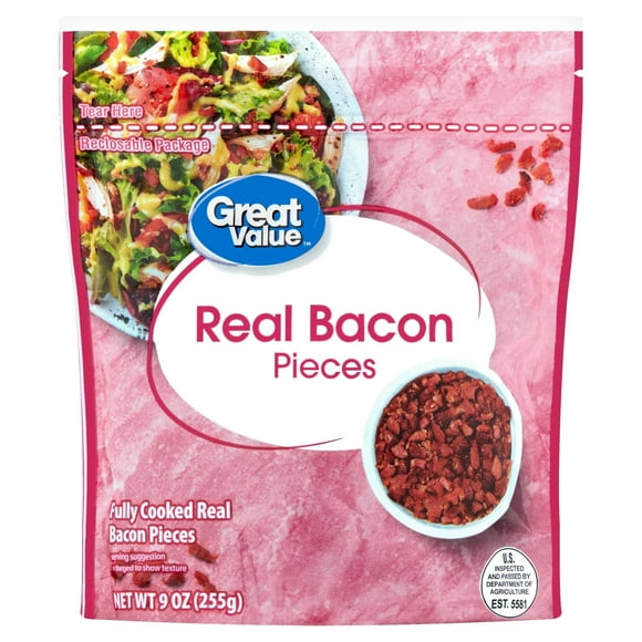 Great Value Real Bacon Pieces, 9 oz