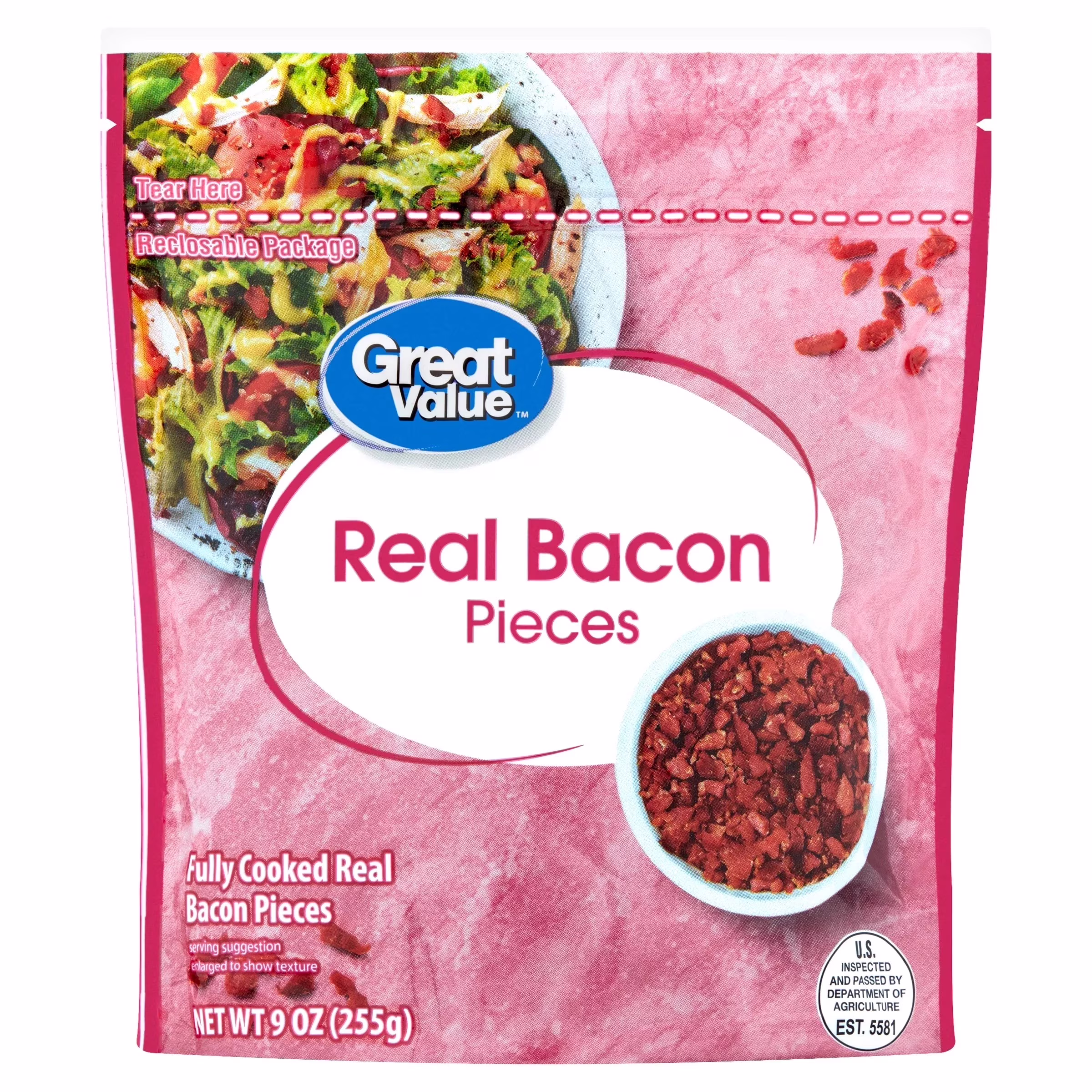 Great Value Real Bacon Pieces, Shelf-Stable, 9 oz
