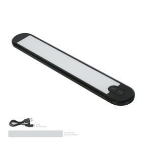 Great Value Rechargeable Touch-Activated 10 in LED Cabinet Light, Black, 100 Lumens