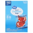thumbnail image 1 of Great Value Quart Freezer Bags with Double Zipper, 150 Count, 1 of 6