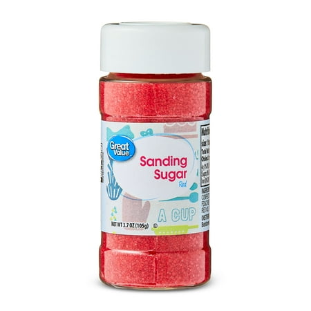 Great Value Red Sanding Sugar, 3.5 oz