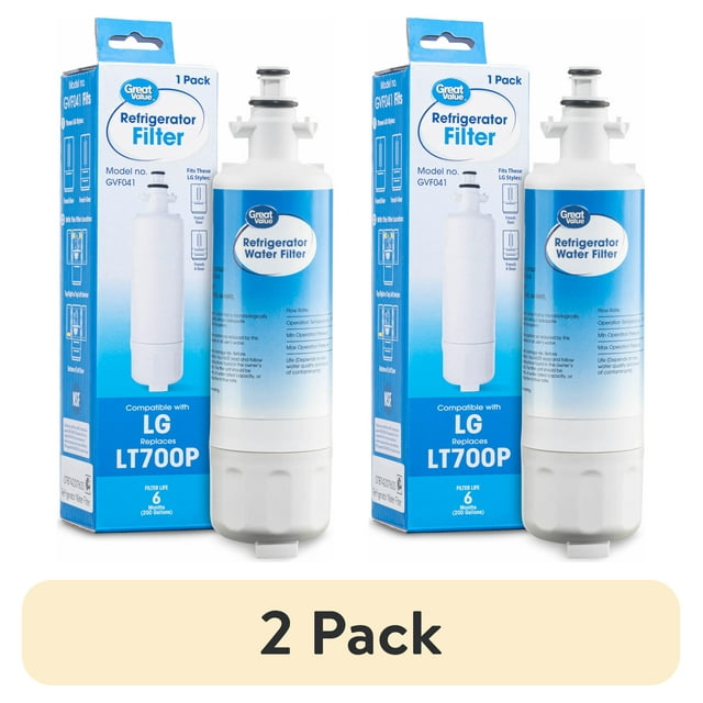 (2 pack) Great Value Replacement Refrigerator Water Filter, LG LT700P
