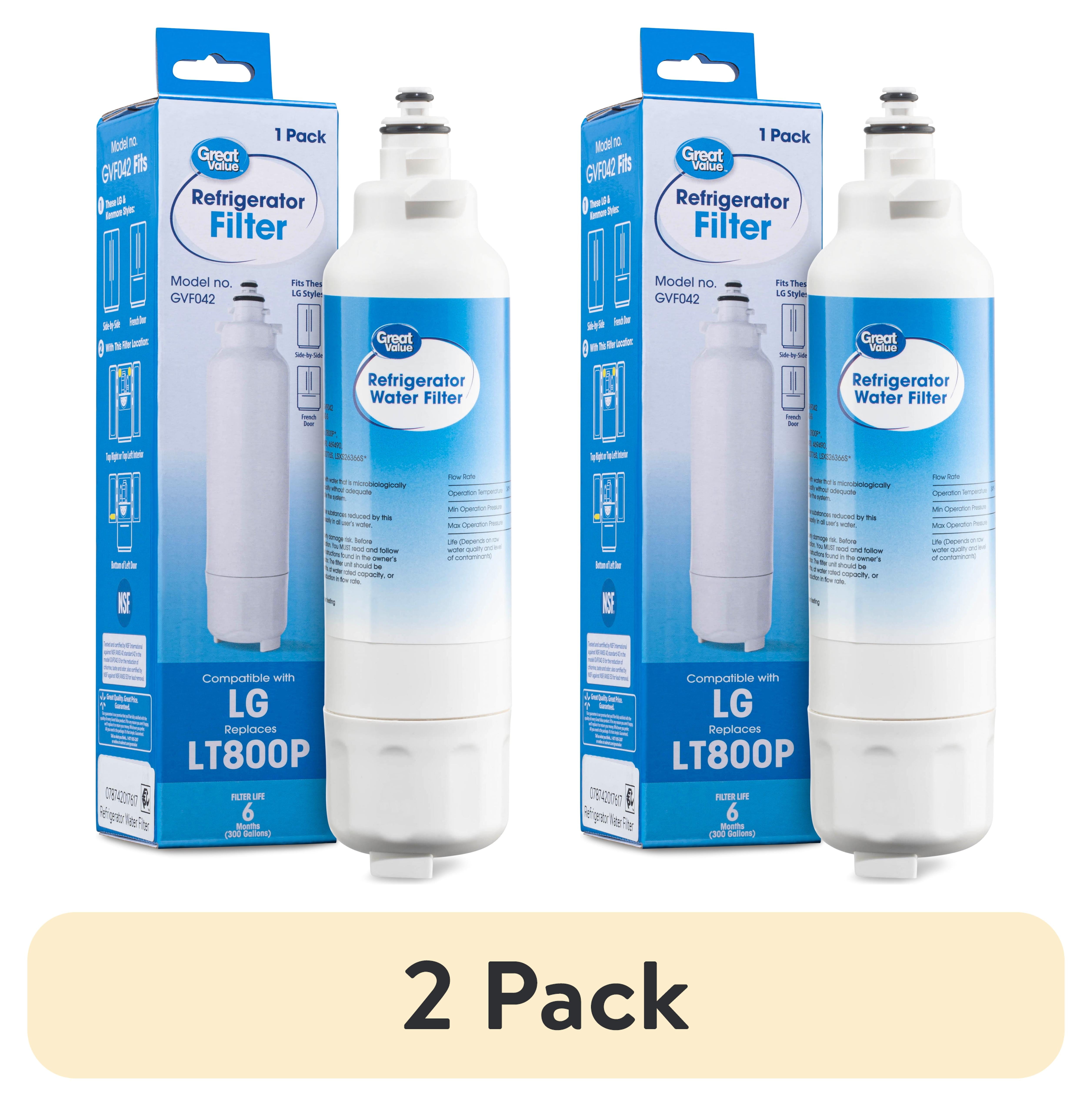 (2 pack) Great Value Replacement Refrigerator Water Filter, LG LT800P