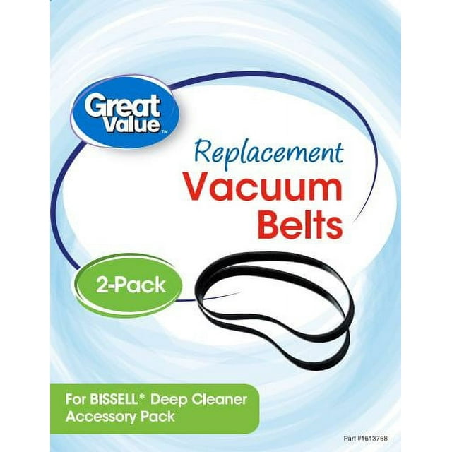 Great Value Replacement Vacuum Belts, For Bissell Deep Cleaner, 2 Count