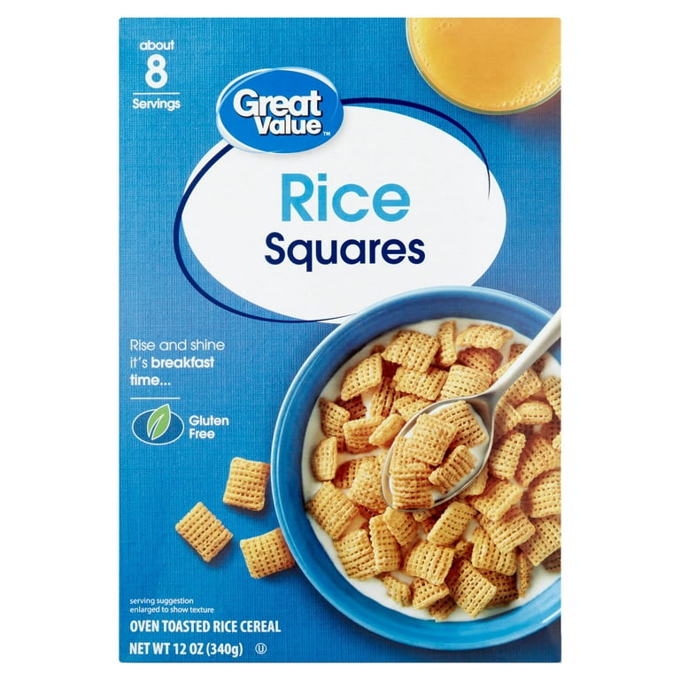 Great Value Rice Squares Breakfast Cereal, 12 oz