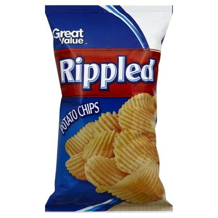 Great Value Rippled Original Potato Chips, 9.5 oz