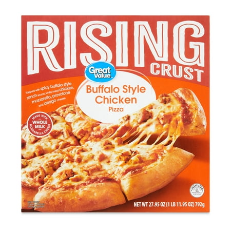 Great Value Frozen Rising Crust Buffalo Chicken Pizza with Mozzarella and Asiago Cheeses, 27.95 oz