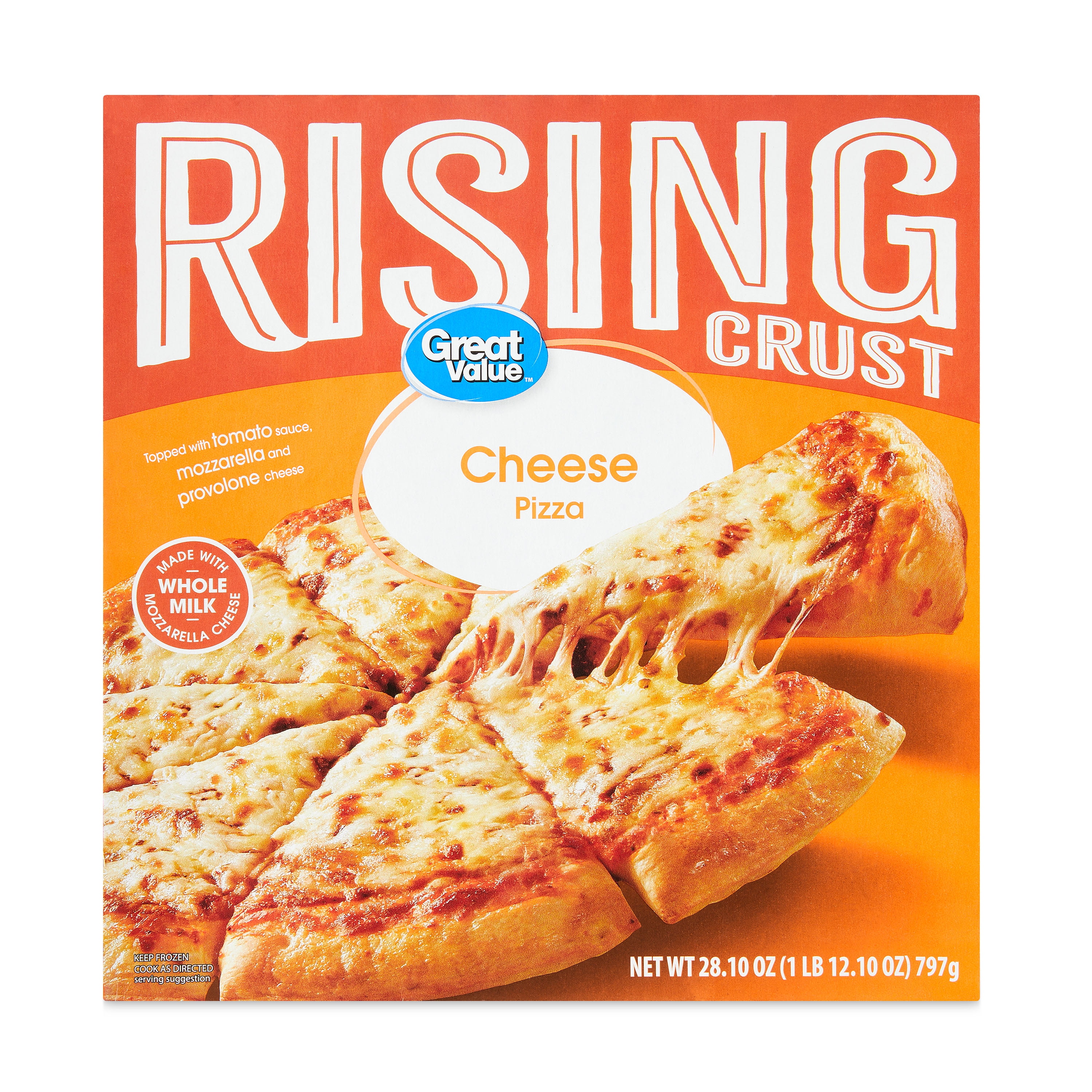 Great Value Rising Crust Frozen Pizza, Cheese, 28.65 oz