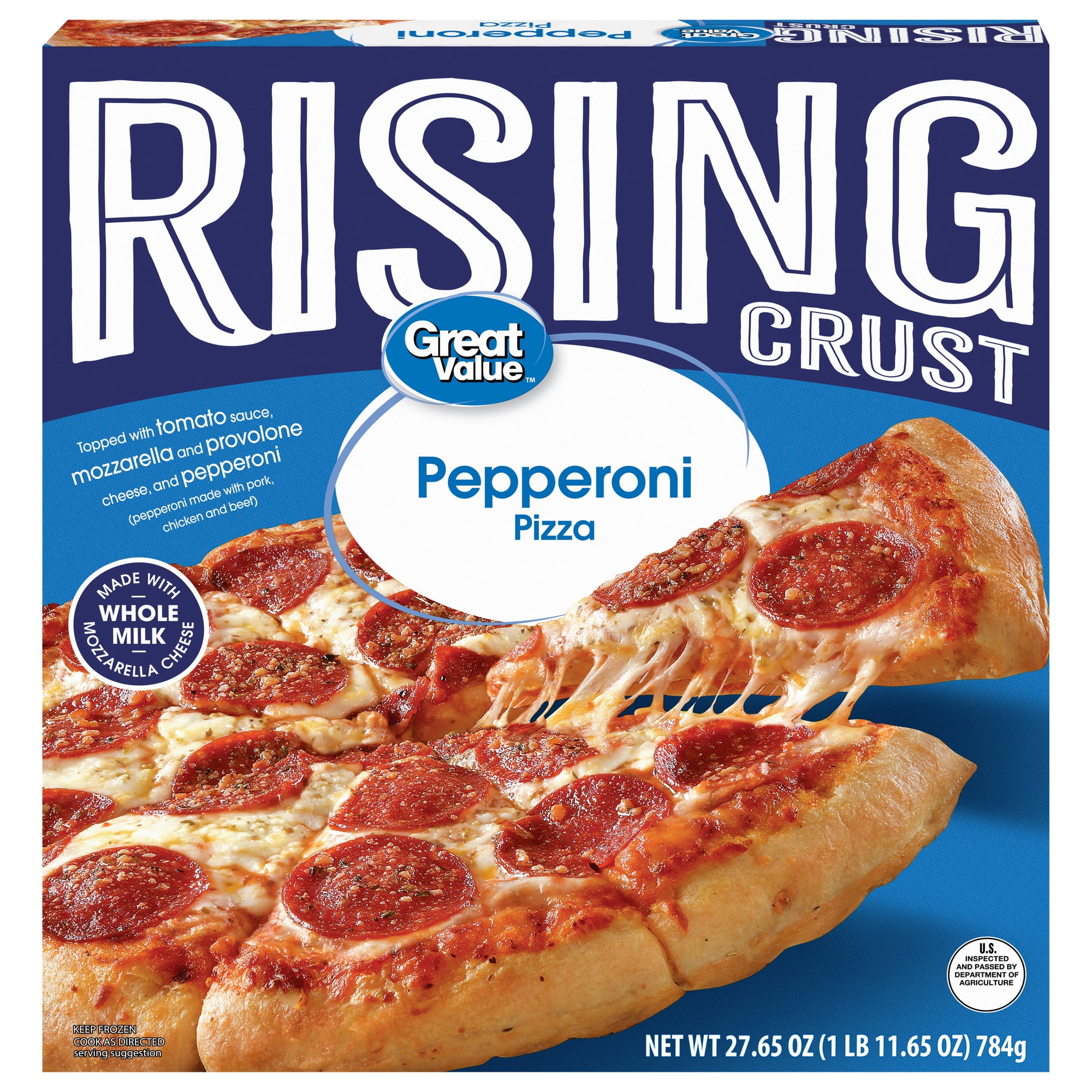 Great Value Rising Crust Frozen Pizza, Pepperoni, 28.25 oz