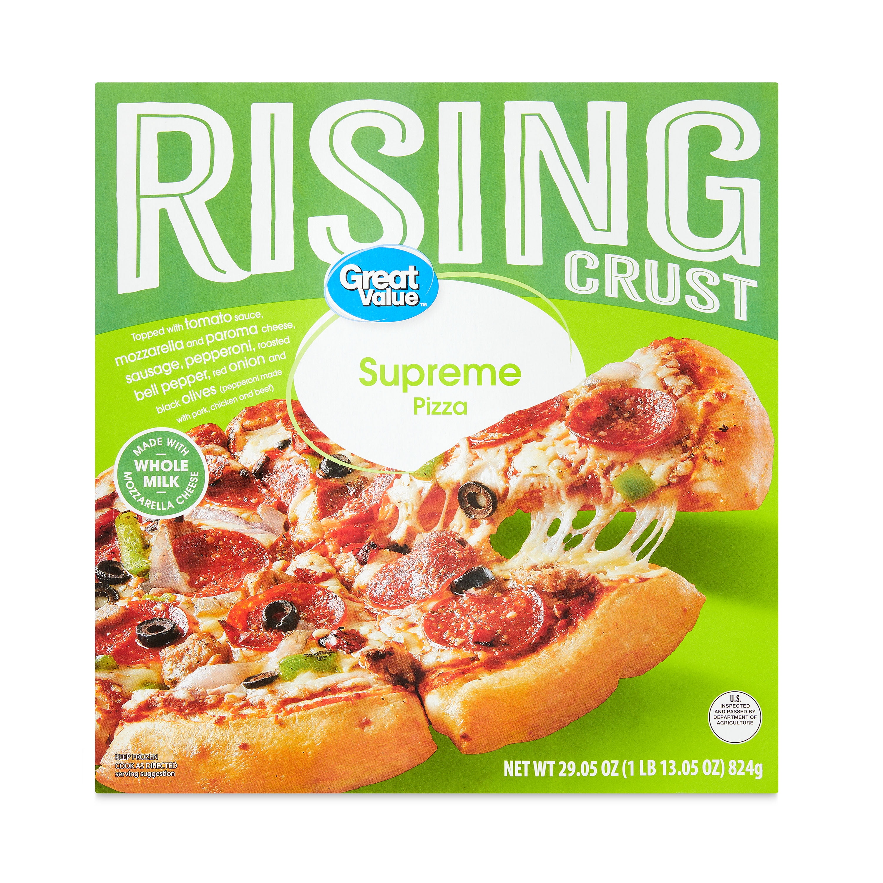 Great Value Rising Crust Frozen Pizza, Supreme, 30.8 oz