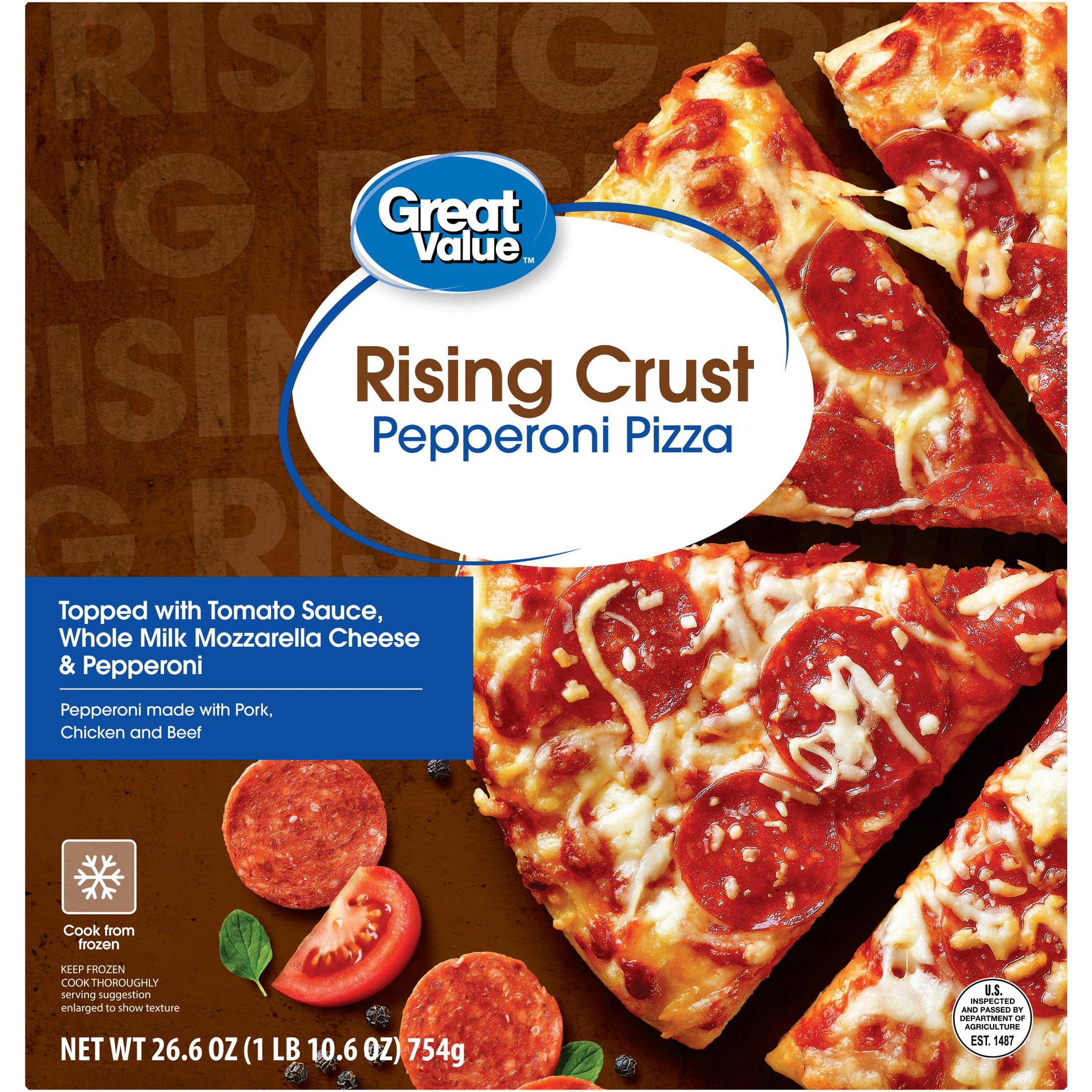 Great Value Rising Crust Pepperoni Frozen Pizza 26.6oz - Walmart.com