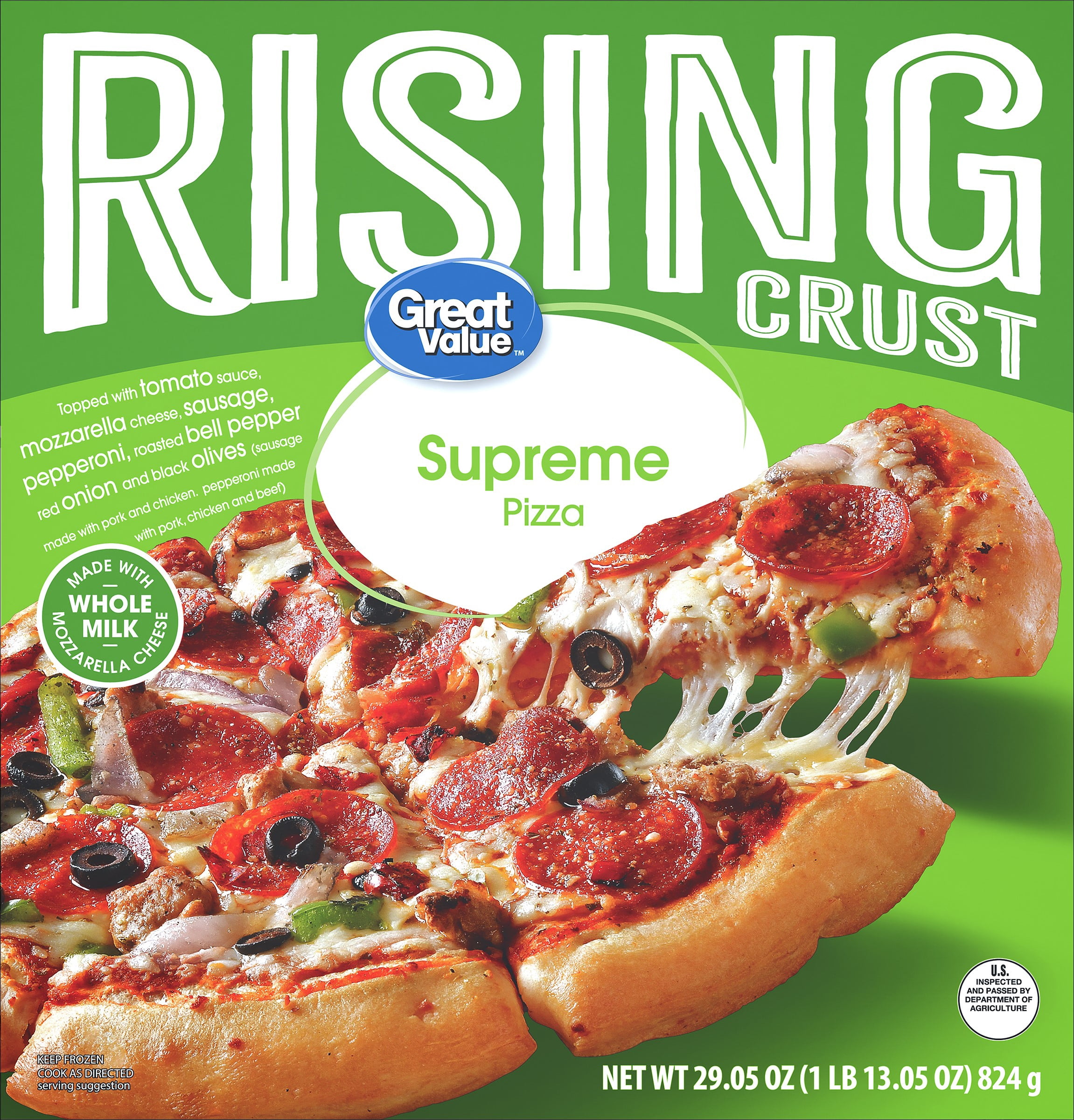 Great Value Rising Crust Supreme Pizza, 29.05 oz (Frozen)
