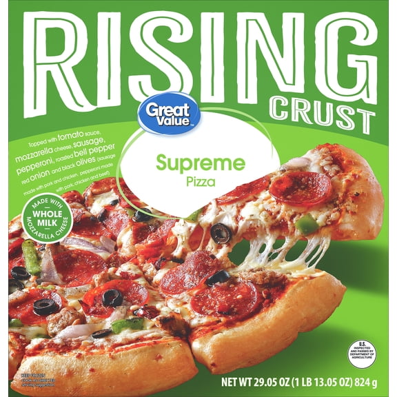 Great Value Rising Crust Supreme Pizza, 29.05 oz (Frozen)