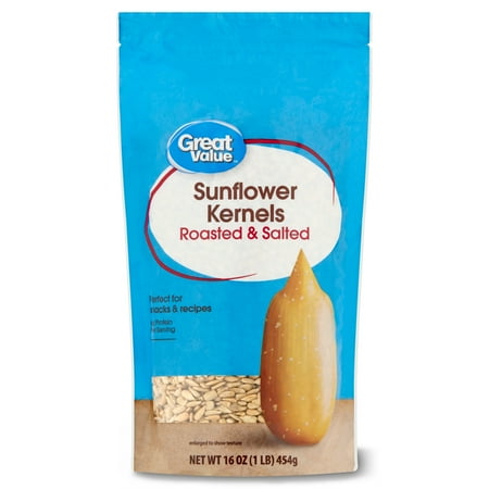 Great Value Roasted & Salted Sunflower Kernels, 16 oz YJ