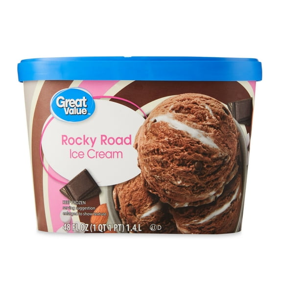 Great Value Rocky Road Ice Cream, 48 fl oz
