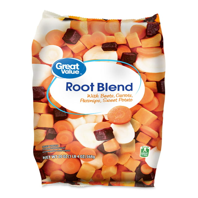 Great Value Root Blend, Beets, Carrots, Parsnips and Sweet Potatoes, 20 oz (Frozen)