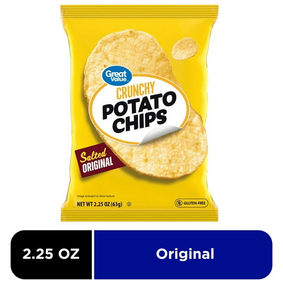 Great Value Original Potato Chips, 2.25 oz