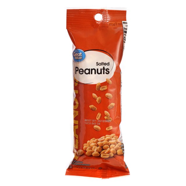 Great Value Salted Peanuts, 2.75 oz
