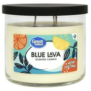 Great Value Scented Candle, 3 Wick, Blue Lava, 14 oz