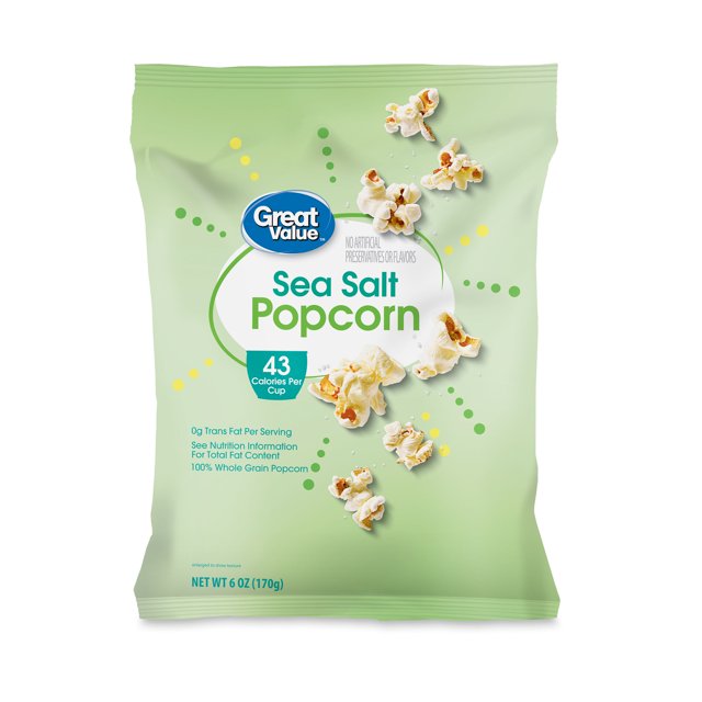 Great Value Sea Salt Popcorn, 6 oz