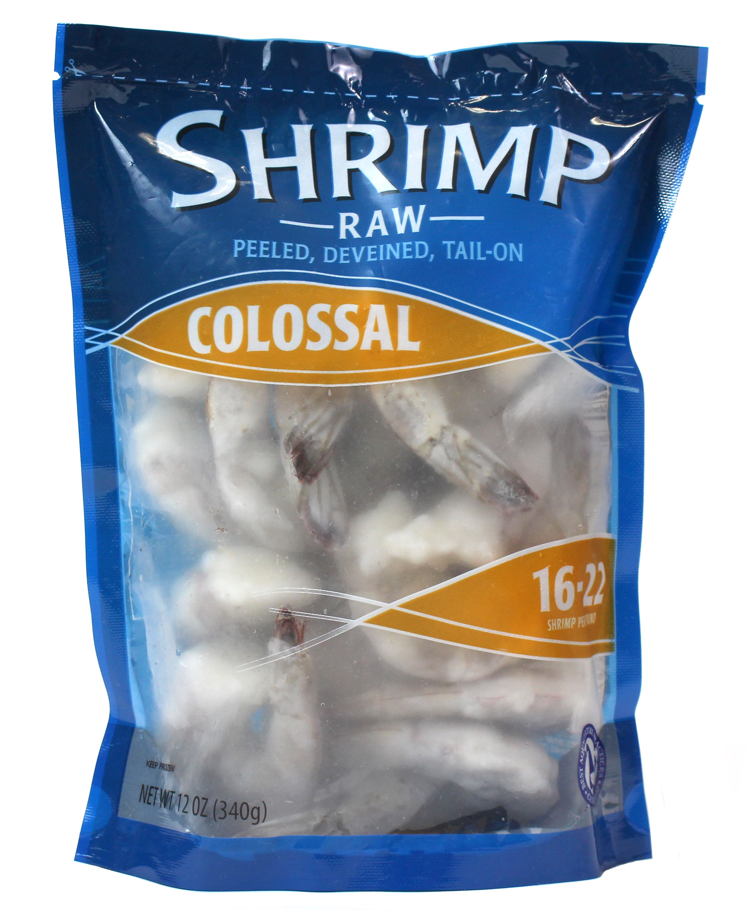 Great Value Seafood Frozen 16/22 Raw P&d Tail-on Shrimp, Bag