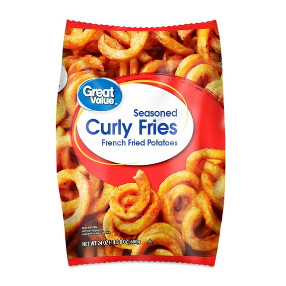 Great Value Seasoned Curly Fries, 24 oz (Frozen)