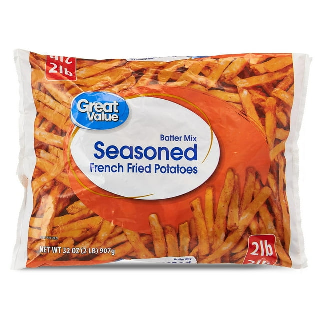 Great Value Seasoned French Fried Potatoes, 32 oz Bag (Frozen ...