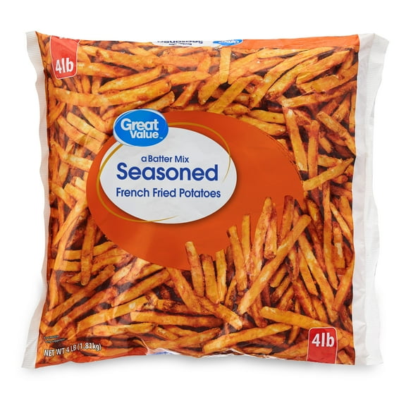 Great Value Seasoned French Fried Potatoes, 64 oz, Bag (Frozen)