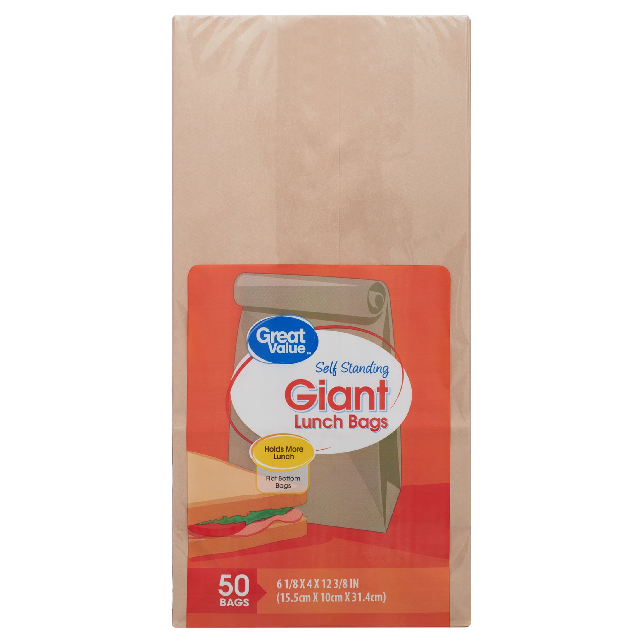 Kraft Paper Lunch Bags, 5 x 3-1/8 x 9-3/4 inch Paper Bread Bags Sandwich Bags Grocery Brown Bags Paper Snack Bags,Arts/School Bags Gift Party(50 Pack)