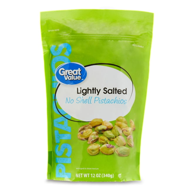 Great Value Shelled Pistachios Lightly Salted, 12 oz