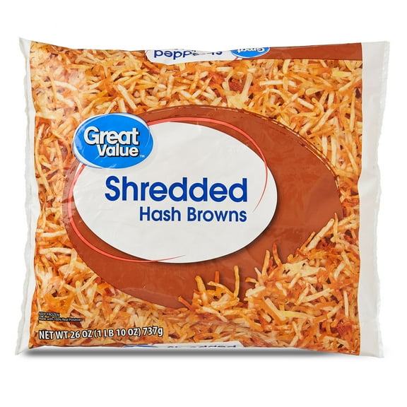 Great Value Shredded Hash Browns, 26 oz  Bag (Frozen)