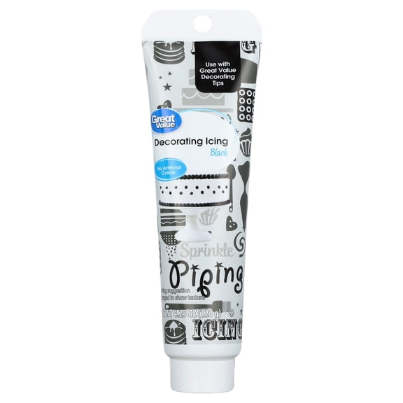 Great Value Decorating Icing, Black, 4.25 oz