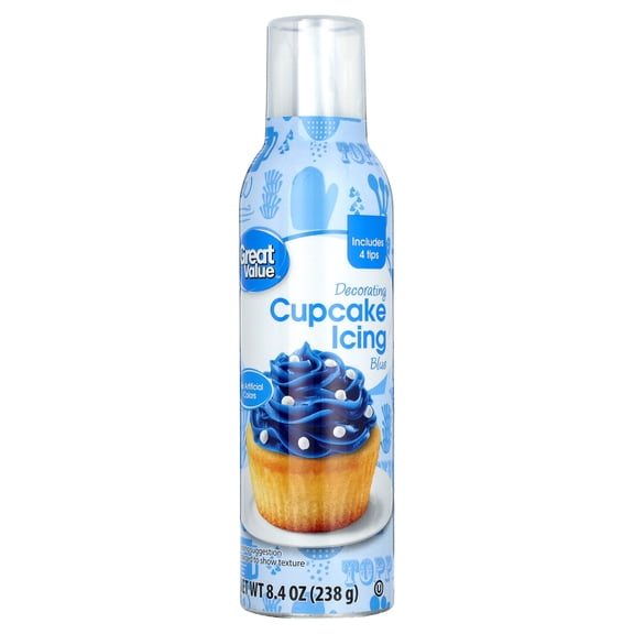 Great Value Cupcake Icing, Blue, 8.4 oz