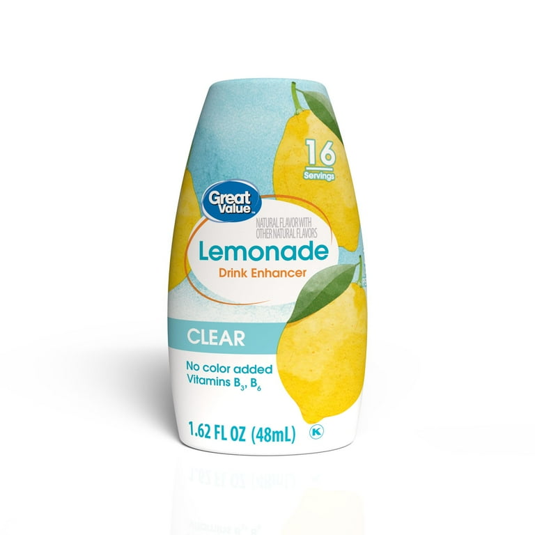 Great Value Lemonade Liquid Drink Enhancer 1.62 fl oz Water Flavor