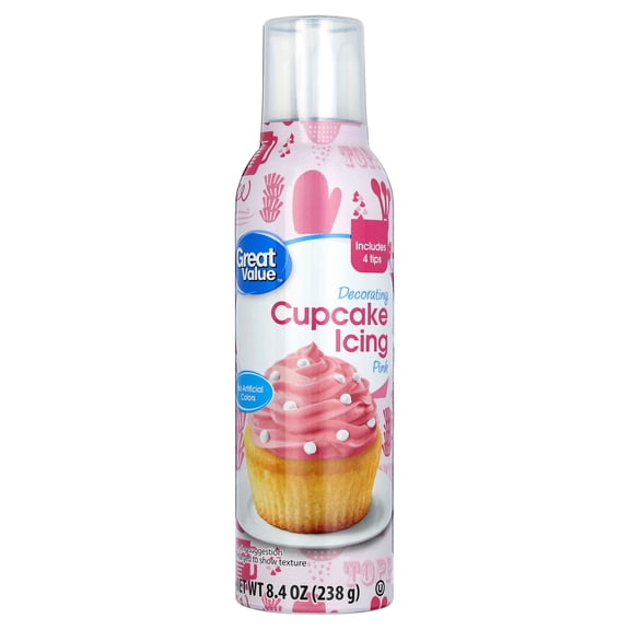 Great Value Cupcake Icing, Pink, 8.4 oz