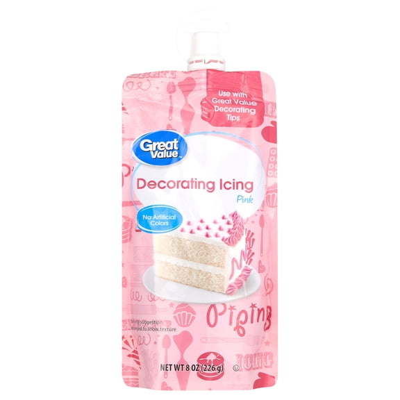Great Value Decorating Icing, Pink, 8 oz