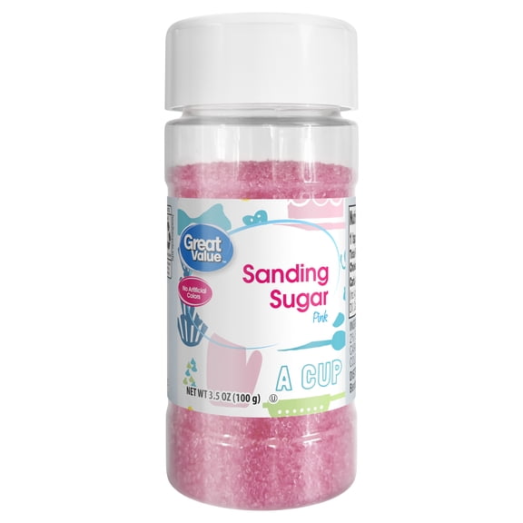 Great Value Sanding Sugar, Pink, 3.5 oz