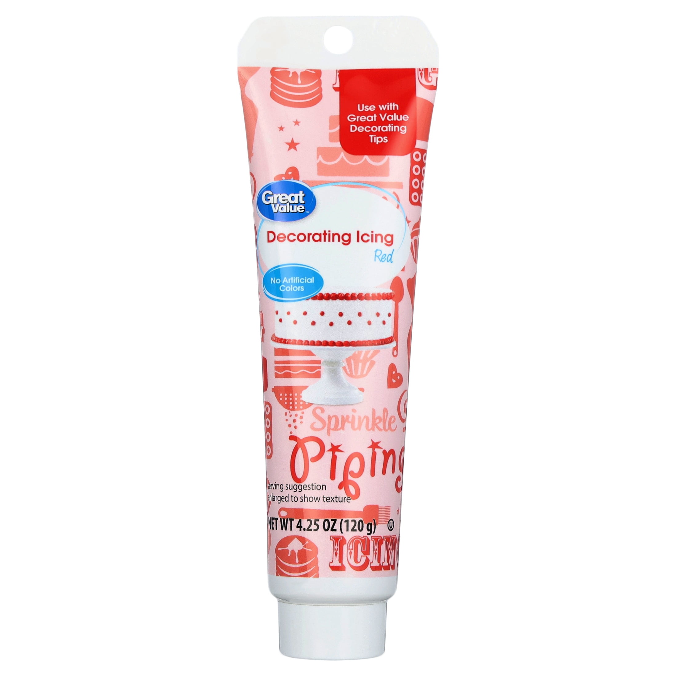 Great Value Decorating Icing, Red, 4.25 oz