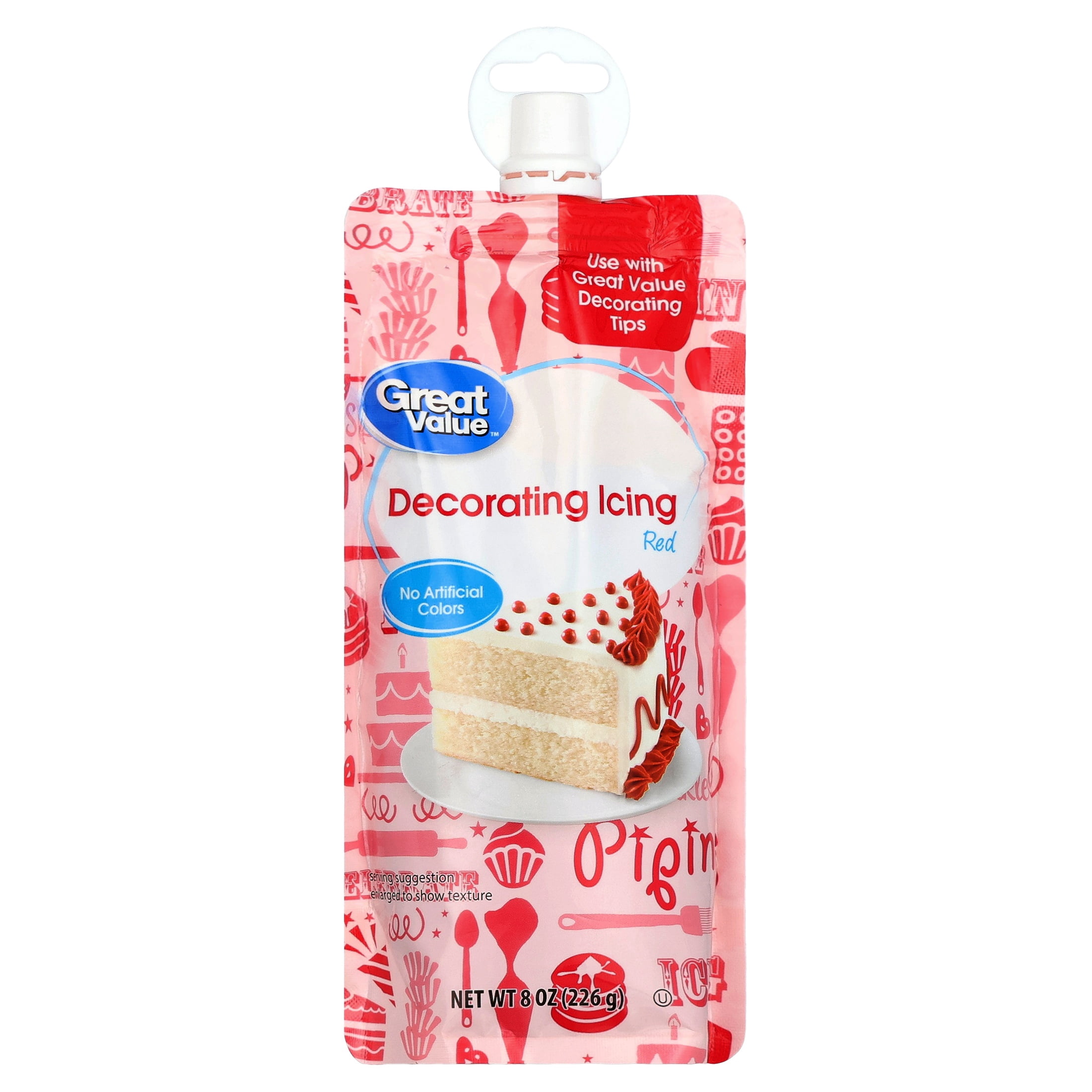 Great Value Decorating Icing, Red, 8 oz