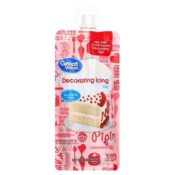 Great Value Decorating Icing, Red, 8 oz