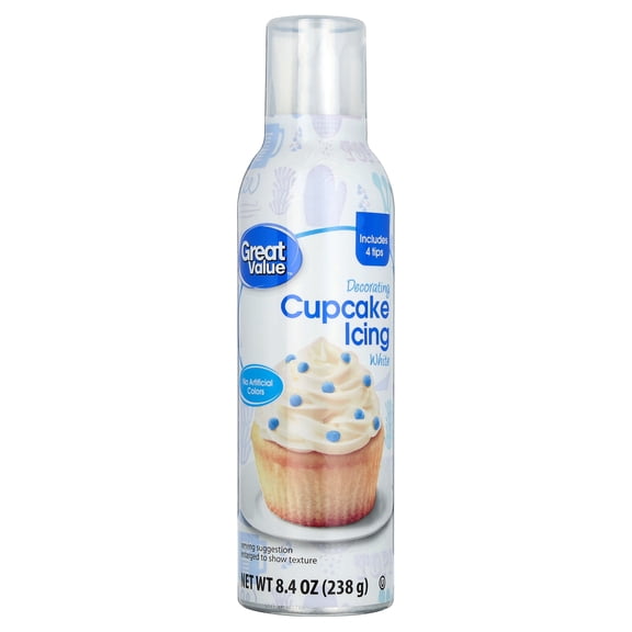 Great Value Cupcake Icing, White, 8.4 oz