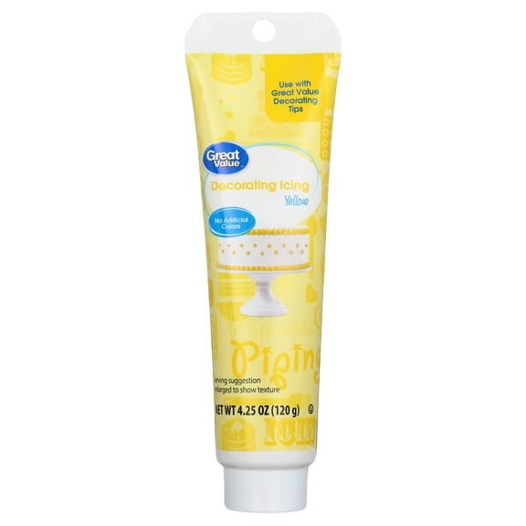 Great Value Decorating Icing, Yellow, 4.25 oz