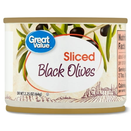 Great Value Sliced Black Olives, 2.25 oz