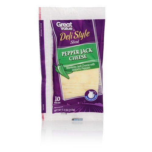 Great Value Sliced Pepper Jack Cheese, 8 oz