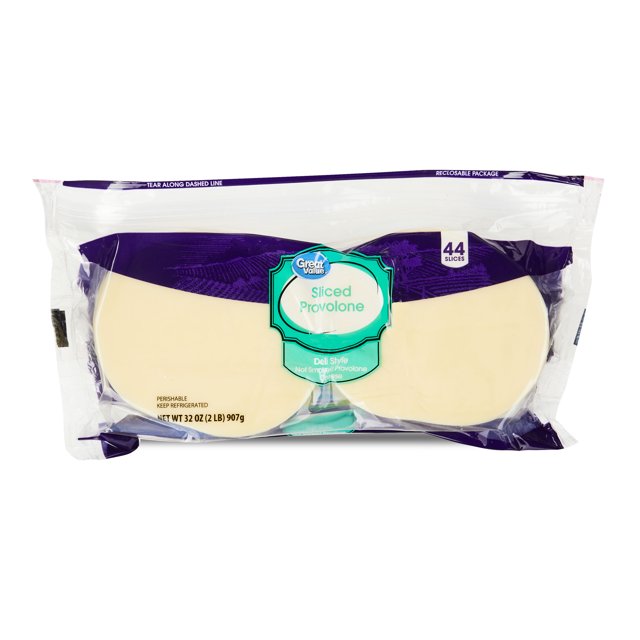 Great Value Sliced Provolone Cheese, 32 oz, 44 Count