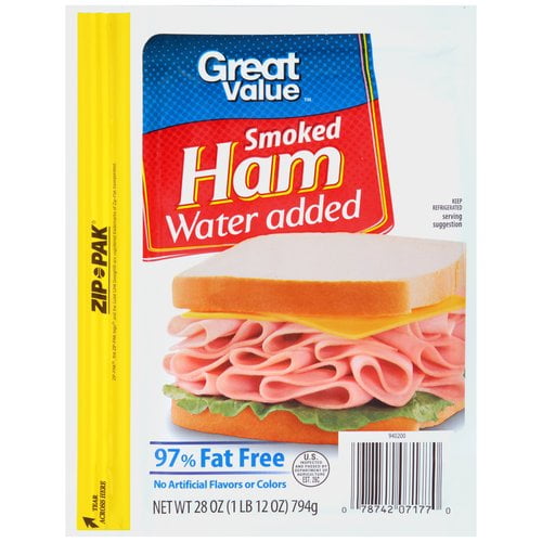 Great Value Sliced Smoked Ham, 28 Oz.