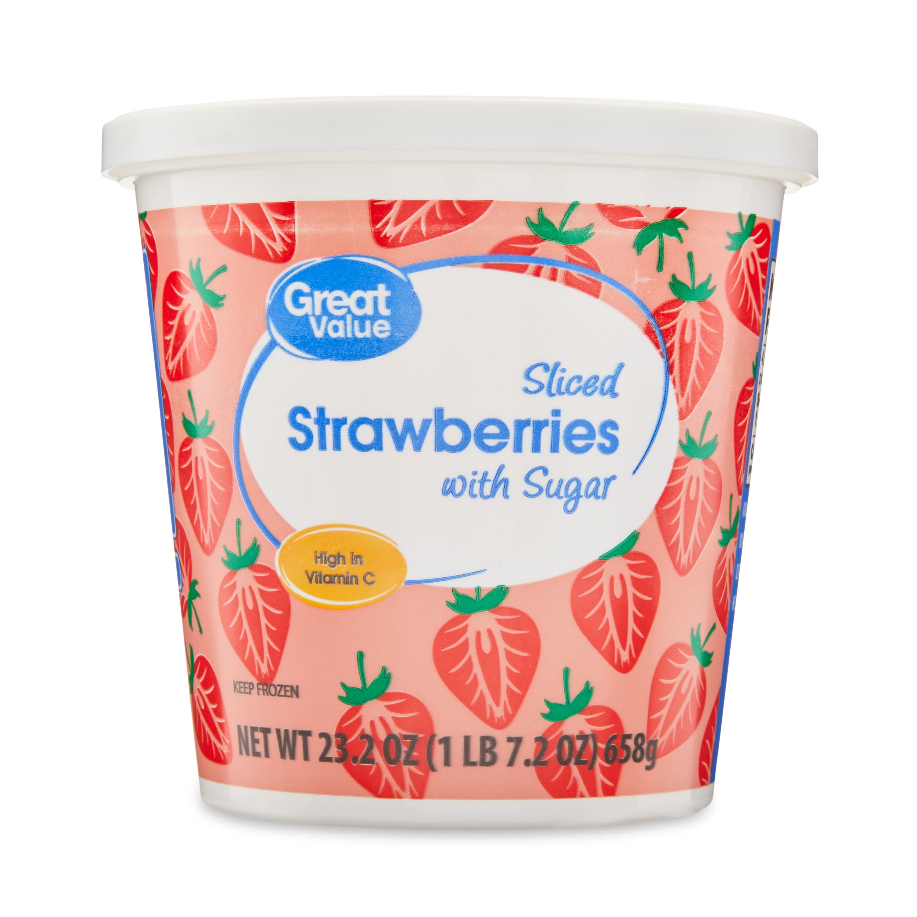 Great Value Sliced Strawberries with Sugar, 23.2 oz (Frozen 