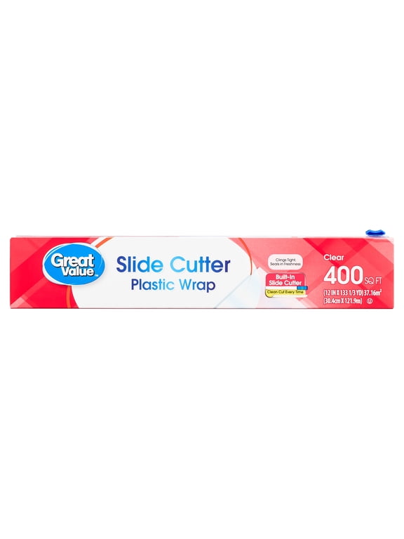 Slide Cutter Plastic Wrap, 400 sq ft