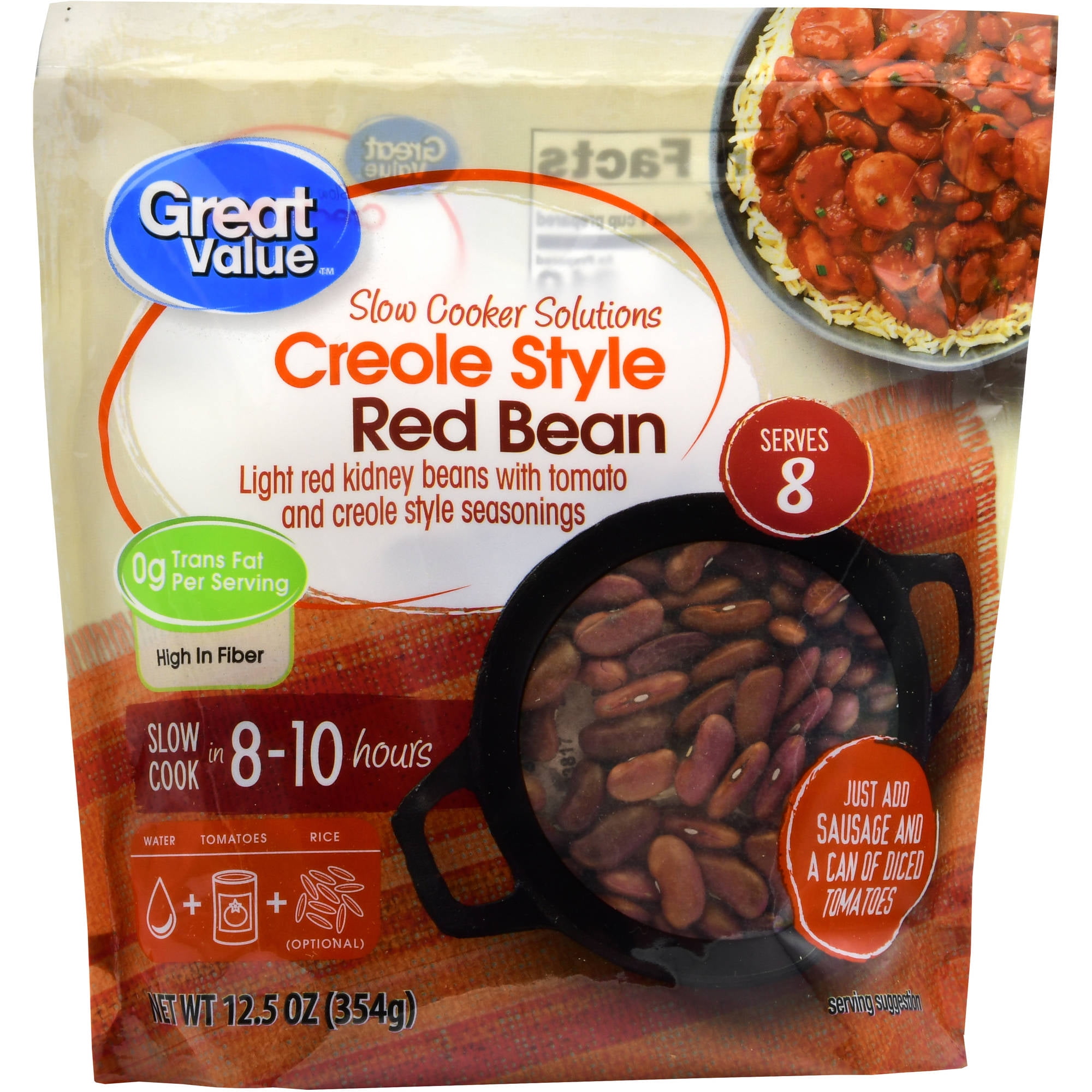 Great Value Slow Cooker Solutions, Creole Style Red Bean, 12.5 oz