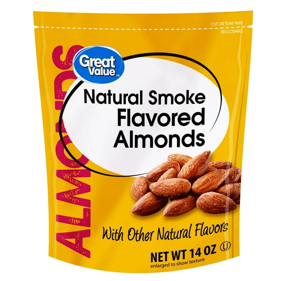 Great Value Smoked Flavored Whole Almonds, 14 oz